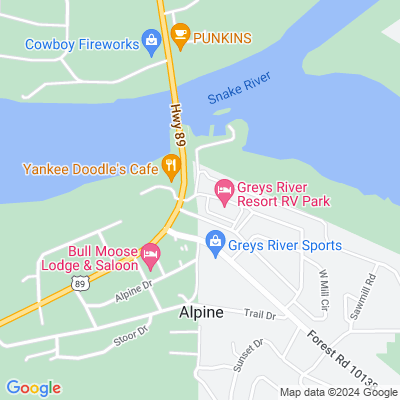 Map for Greys River Cove Resort