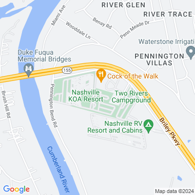 Map for Nashville KOA Resort