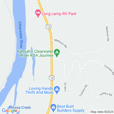 Map for Kamiah / Clearwater River KOA Journey