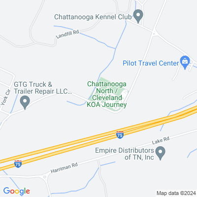 Map for Chattanooga North / Cleveland KOA Journey