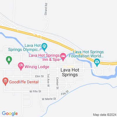 Map for Lava Hot Springs West KOA Holiday